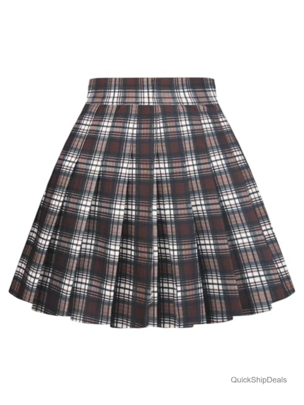Pleated A-Line Mini Tennis Skirt High Waist